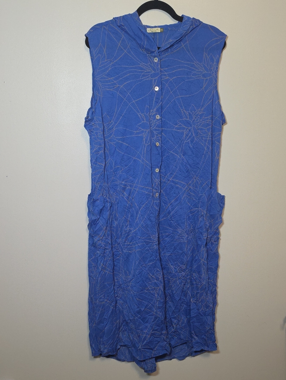 Sleeveless Button-Front Midi Dress in Cobalt Blue by Danali